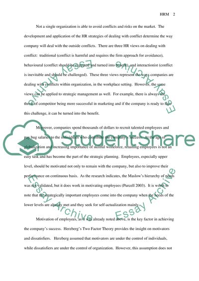 Human Resource Management strategy