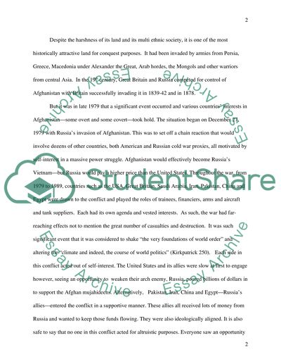 An International Relations - The Soviet Unions Invasion Case