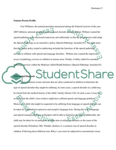 Speech and Language Disorder Case Study Example | Topics and Well ...