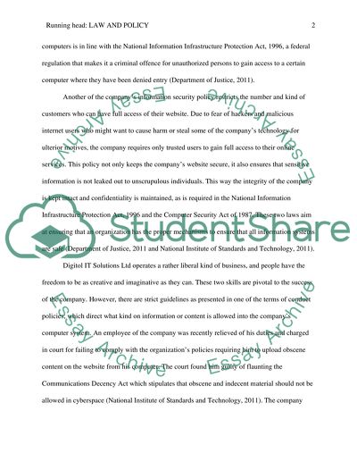 Law and Policy Case Study