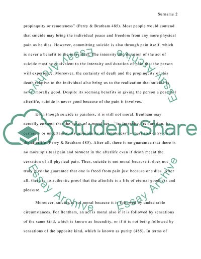 Jeremy Bentham and Immanuel Kant on Suicide