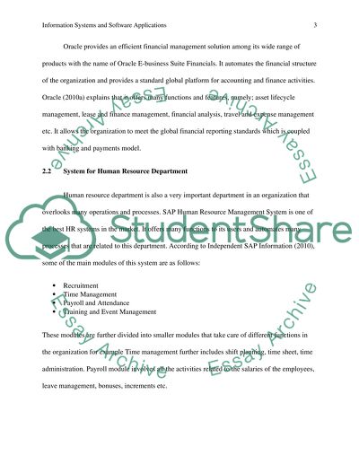 Information Systems and Software Applications
