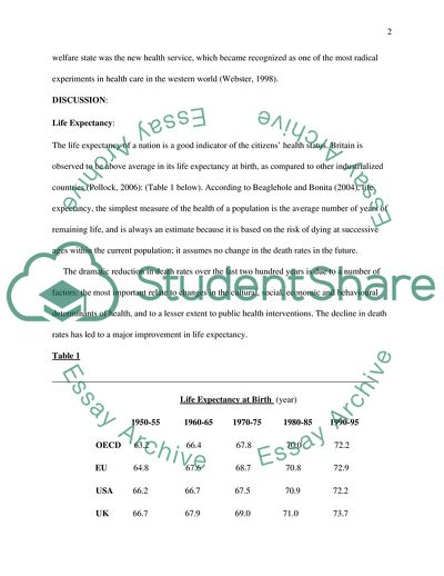 The National Health Service - Requirement for Cost-Control, Efficiency, and Equality
