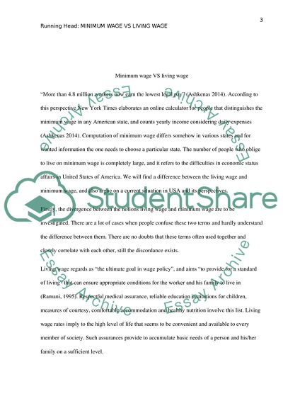 Minimum Wage and Living Wage in the US