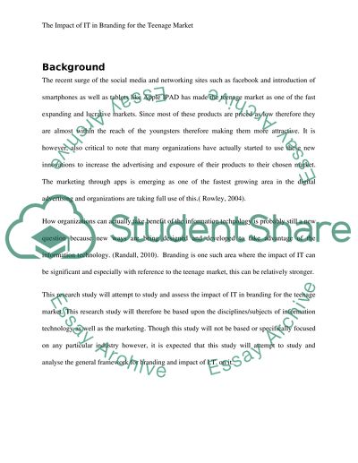 He impact of IT in branding for the teenage market