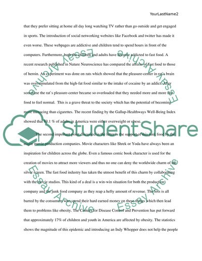 Junk food and Children Obesity