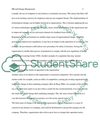 Role of Human Resources in Managing Change