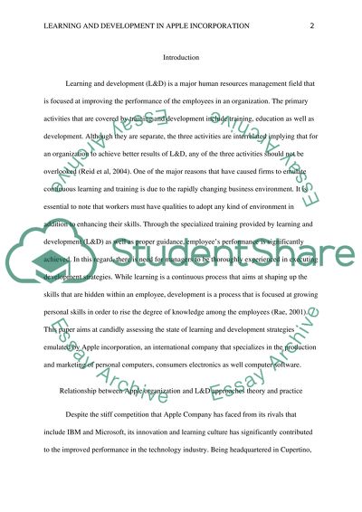 Learning and Development in Apple Incorporation