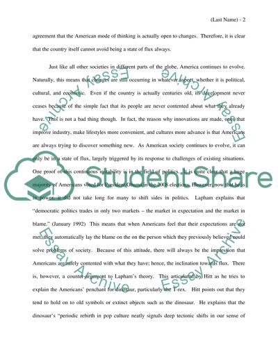 Is America in the Constant State of Flux