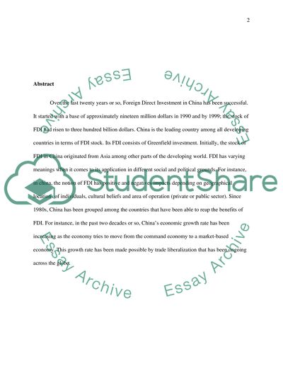 Opportunities and Risks of FDI in China