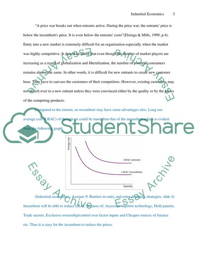 Industrial Economics: Threat of Price War