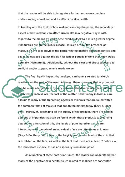 Skin problems related to makeup