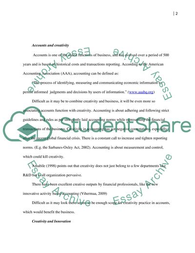 Creativity in a Business Context