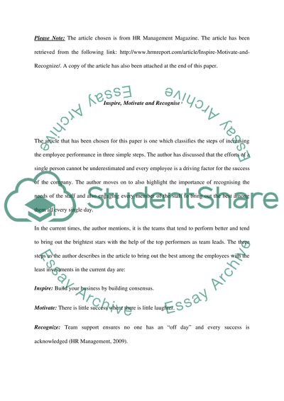 Individual Article Analysis