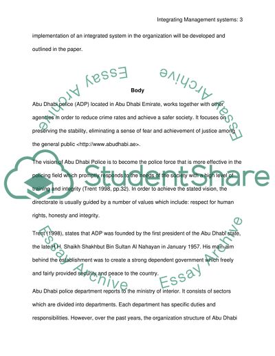 Integrating Management Systems in Abu Dhabi Police Department