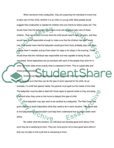 Work ethics essay