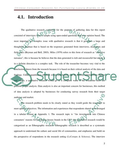 Chinese Consumer Reasons for Purchasing Luxury Brands in the UK