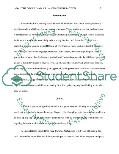 Analysis of child-adult language interaction