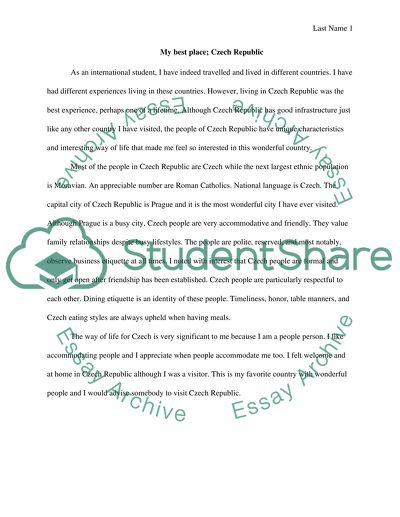 Personal Best Place: The Czech Republic