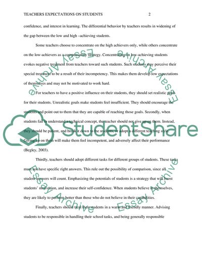 Teacher expecations and how they infulence kids