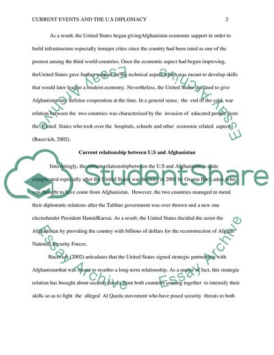 Current Events and the U.S Diplomacy