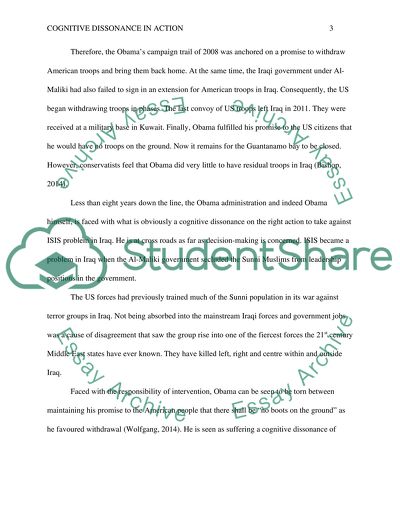 Cognitive Dissonance in Action Under the Obama Presidency