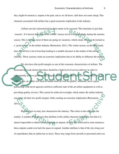 Economic Chartacteristics of the Airlines