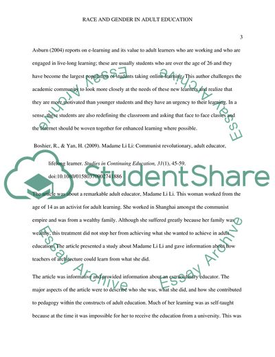 Race and Gender in Adult Education