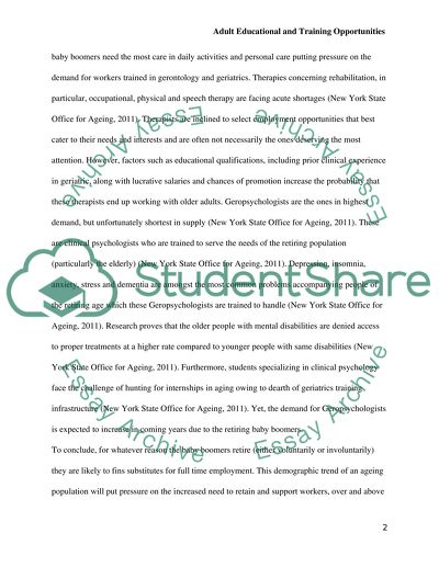 Adult Educational and Training Opportunities