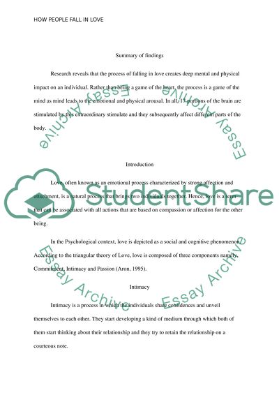 The Concept of Falling in Love