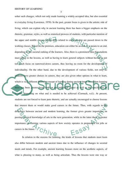 What can the study of the history of learning tell us about learning today