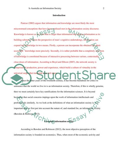 Do We Live in an Information Society