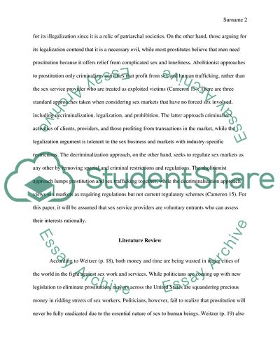 Legalization of Prostitution