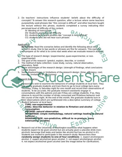 Research Methods Exercise