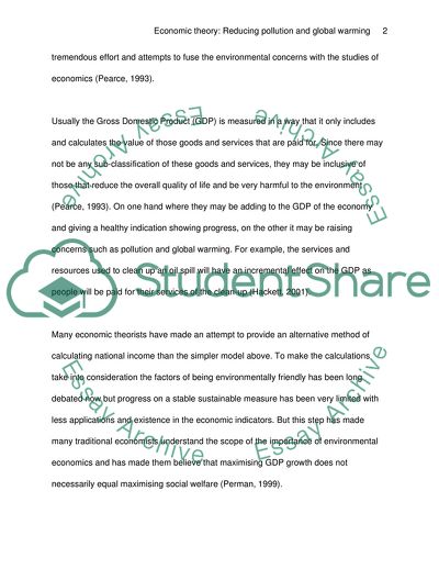 Economic Theory: Reducing Pollution and Global Warming