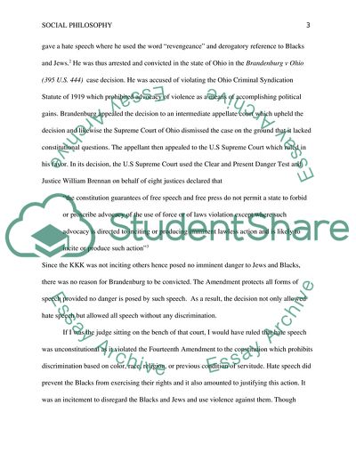 Social Philosophy: Hate Speech and Distributive Justice