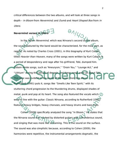 A Comparison Between Nirvanas Nevermind With Nirvanas in Utero