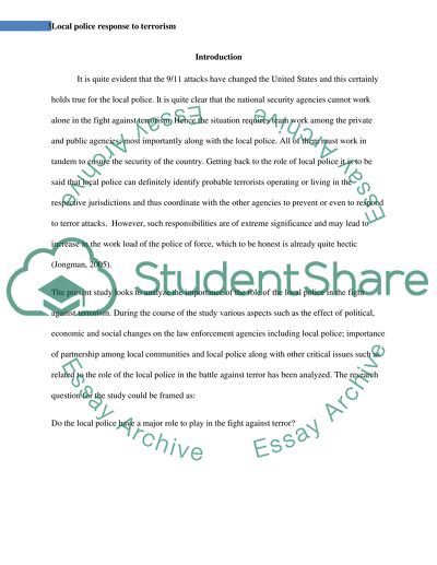 Local Police Response to Terrorism