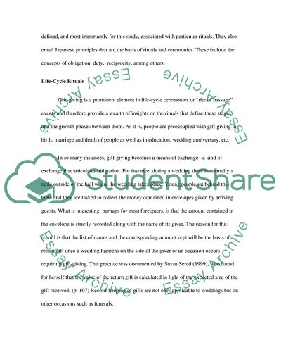 Gift-Giving and Exchange as an Important Element in Japanese Society