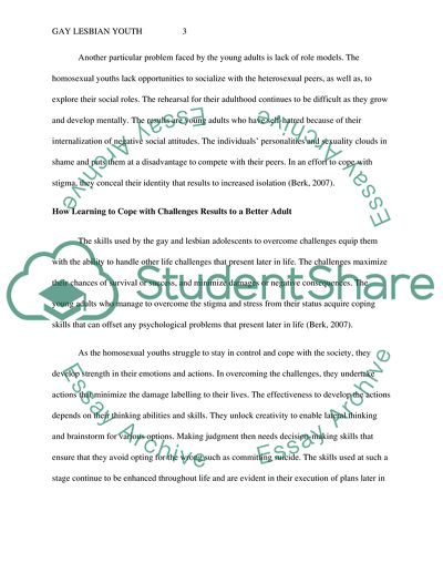 Challenges Facing Adolescent Gays and Lesbians