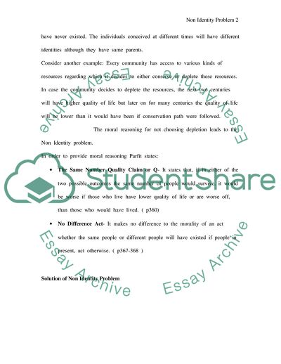 Insurmountable Problem of Non-identity