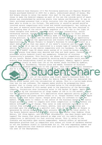 Google android analysis