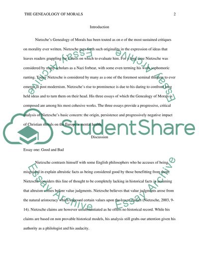 The Genealogy of Morals by Fredrick Nietzche
