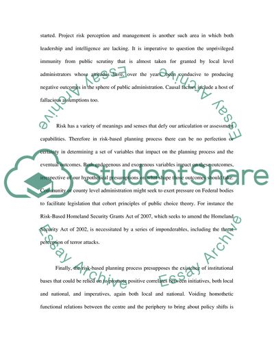 Impact and Outcomes of Effectual Risk-Based Planning Applications