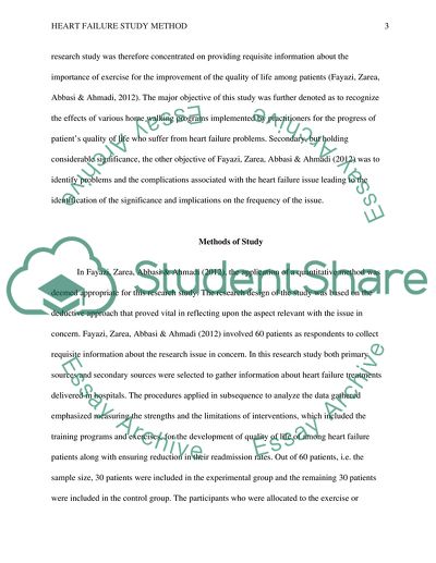 Heart Failure study method