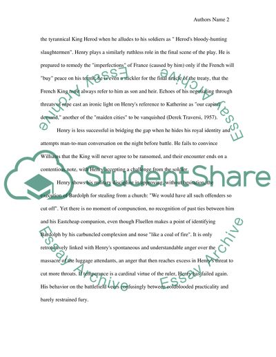 Analysis of Henrsy V life