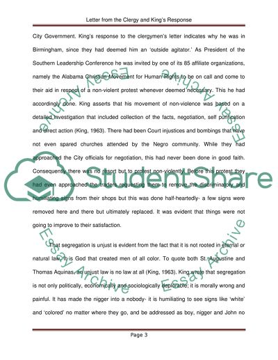 Letter from the clergy and Kings response