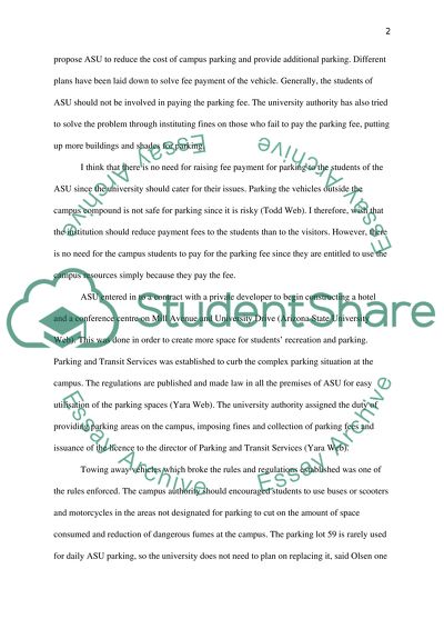 Lack of Parking in Arizona State University Campus