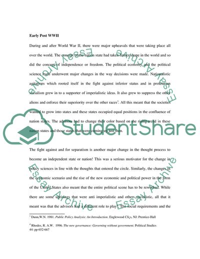 The Issues Concerning Policymaking after WWII