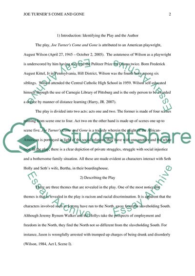 Discussing the Artistic Merits of the Joe Turners Come and Gone